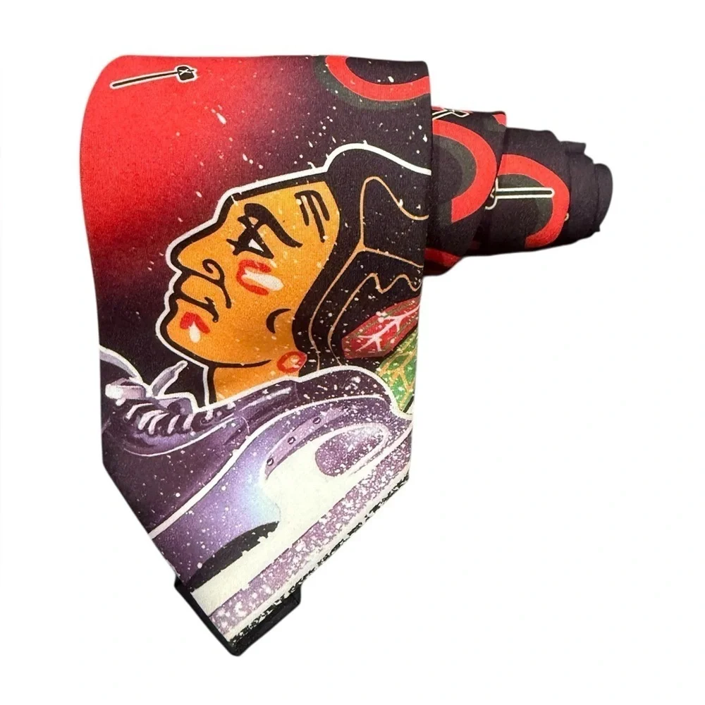 Chicago Blackhawks Ralph Marlin & Co. NHL 1994 Vintage Men’s Neck Tie Black, Red